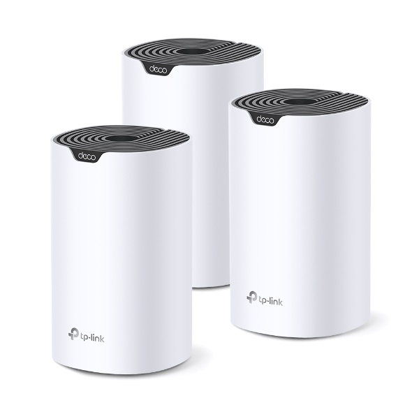 TP-Link Deco S7 (3-pack) - Sistema Mesh Dual-band (2.4 GHz/5 GHz) con 600 Mbps 1300 Mbps, Antenne Interne, Controllo Genitori, Bianco/Nero