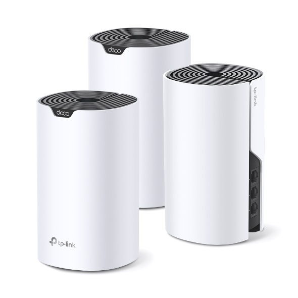 TP-Link Deco S7 (3-pack) - Sistema Mesh Dual-band (2.4 GHz/5 GHz) con 600 Mbps 1300 Mbps, Antenne Interne, Controllo Genitori, Bianco/Nero