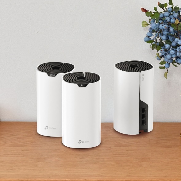 TP-Link Deco S7 (3-pack) - Sistema Mesh Dual-band (2.4 GHz/5 GHz) con 600 Mbps 1300 Mbps, Antenne Interne, Controllo Genitori, Bianco/Nero