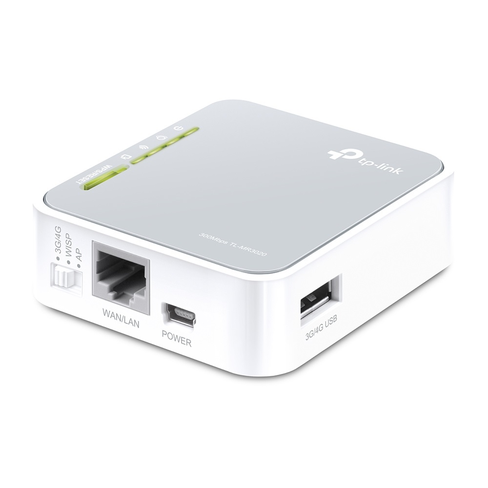 TP-Link TL-MR3020 Router Portatile Wireless N 150Mbps 3G/4G Banda Singola (2.4 GHz) Argento e Bianco