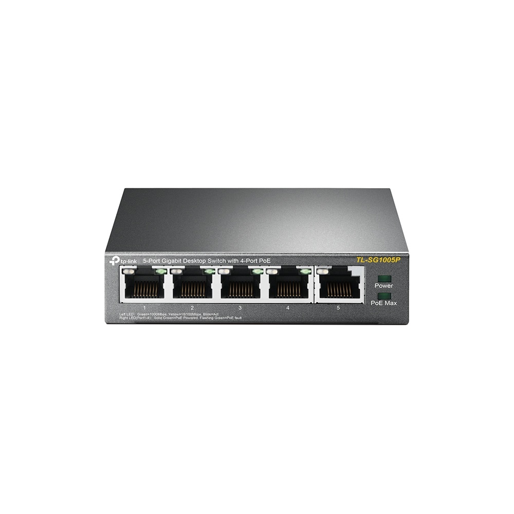 TP-Link TL-SG1005P Switch di rete Non gestito Gigabit Ethernet 5 Porte (10/100/1000) con 4 Porte PoE fino a 65W