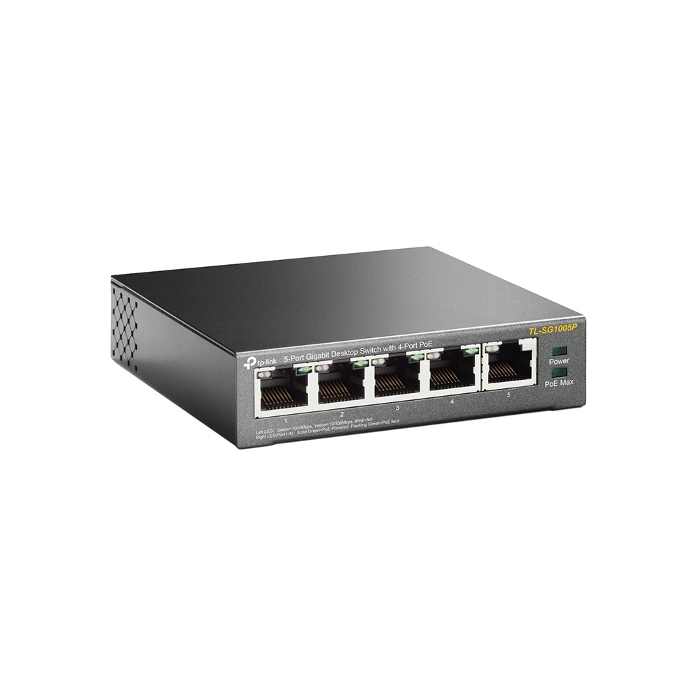 TP-Link TL-SG1005P Switch di rete Non gestito Gigabit Ethernet 5 Porte (10/100/1000) con 4 Porte PoE fino a 65W
