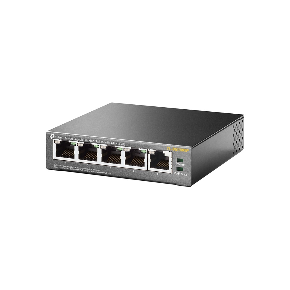 TP-Link TL-SG1005P Switch di rete Non gestito Gigabit Ethernet 5 Porte (10/100/1000) con 4 Porte PoE fino a 65W