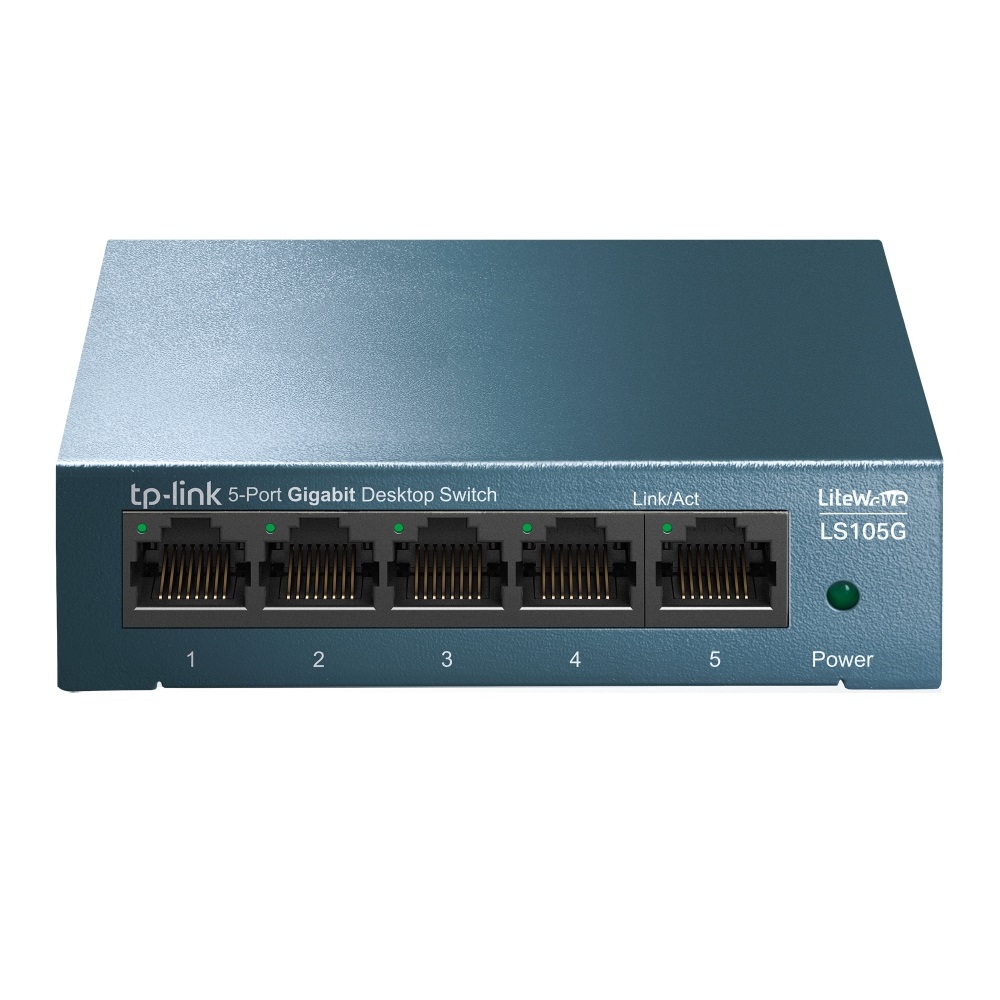 TP-Link LS105G Switch di rete 5 Porte Gigabit Ethernet (10/100/1000 Mbps) Non gestito, Struttura in Metallo, Risparmio Energetico, Montaggio Desktop o a Parete