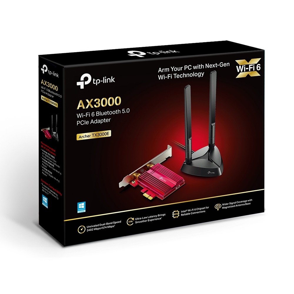 TP-Link Archer TX3000E - Scheda di rete PCI Express Wi-Fi 6 AX3000 con Bluetooth 5.2, Dissipatore di Calore, OFDMA, WPA3