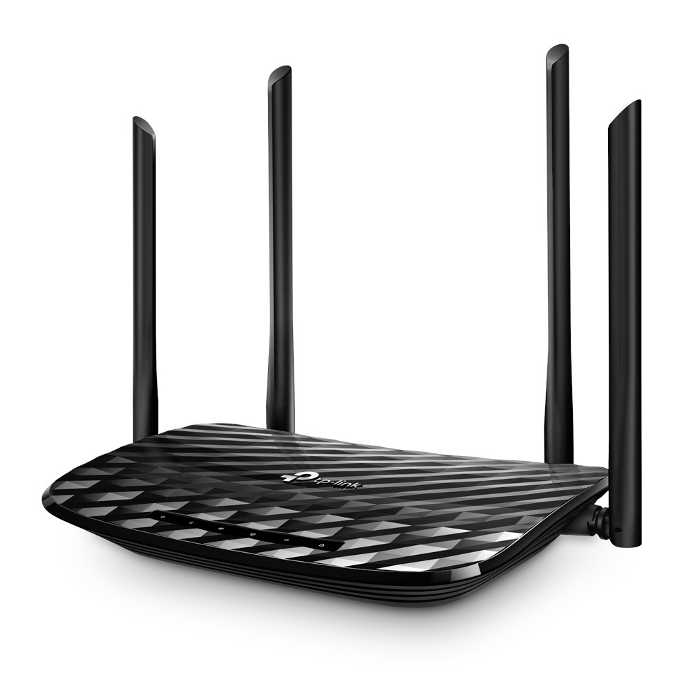 TP-Link Archer A6 Router Gigabit Wi-Fi 5 AC1200 Dual-band (2.4 GHz fino a 300 Mbps / 5 GHz fino a 867 Mbps) con MU-MIMO e 5 antenne - Nero