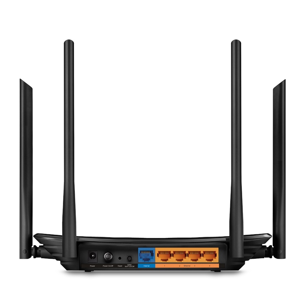 TP-Link Archer A6 Router Gigabit Wi-Fi 5 AC1200 Dual-band (2.4 GHz fino a 300 Mbps / 5 GHz fino a 867 Mbps) con MU-MIMO e 5 antenne - Nero