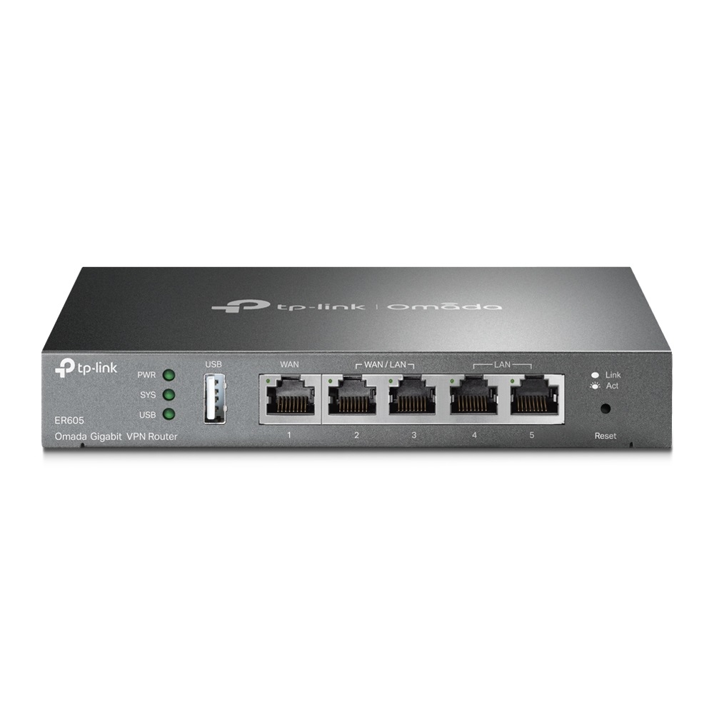 TP-Link Omada ER605 Router Cablato Gigabit Ethernet Nero - Gateway VPN Multi-WAN con 5 Porte e Gestione SDN