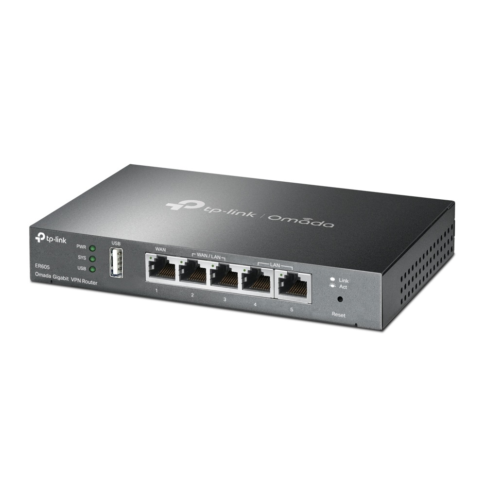 TP-Link Omada ER605 Router Cablato Gigabit Ethernet Nero - Gateway VPN Multi-WAN con 5 Porte e Gestione SDN