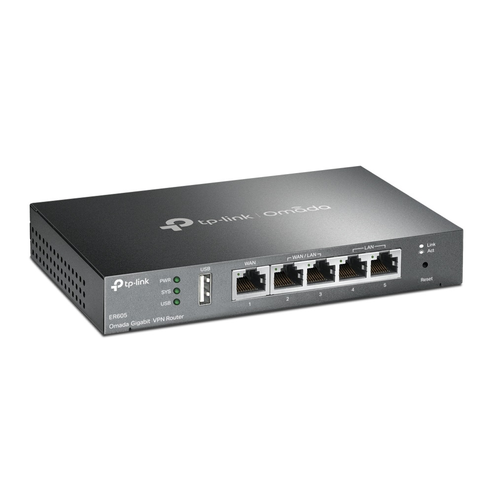TP-Link Omada ER605 Router Cablato Gigabit Ethernet Nero - Gateway VPN Multi-WAN con 5 Porte e Gestione SDN