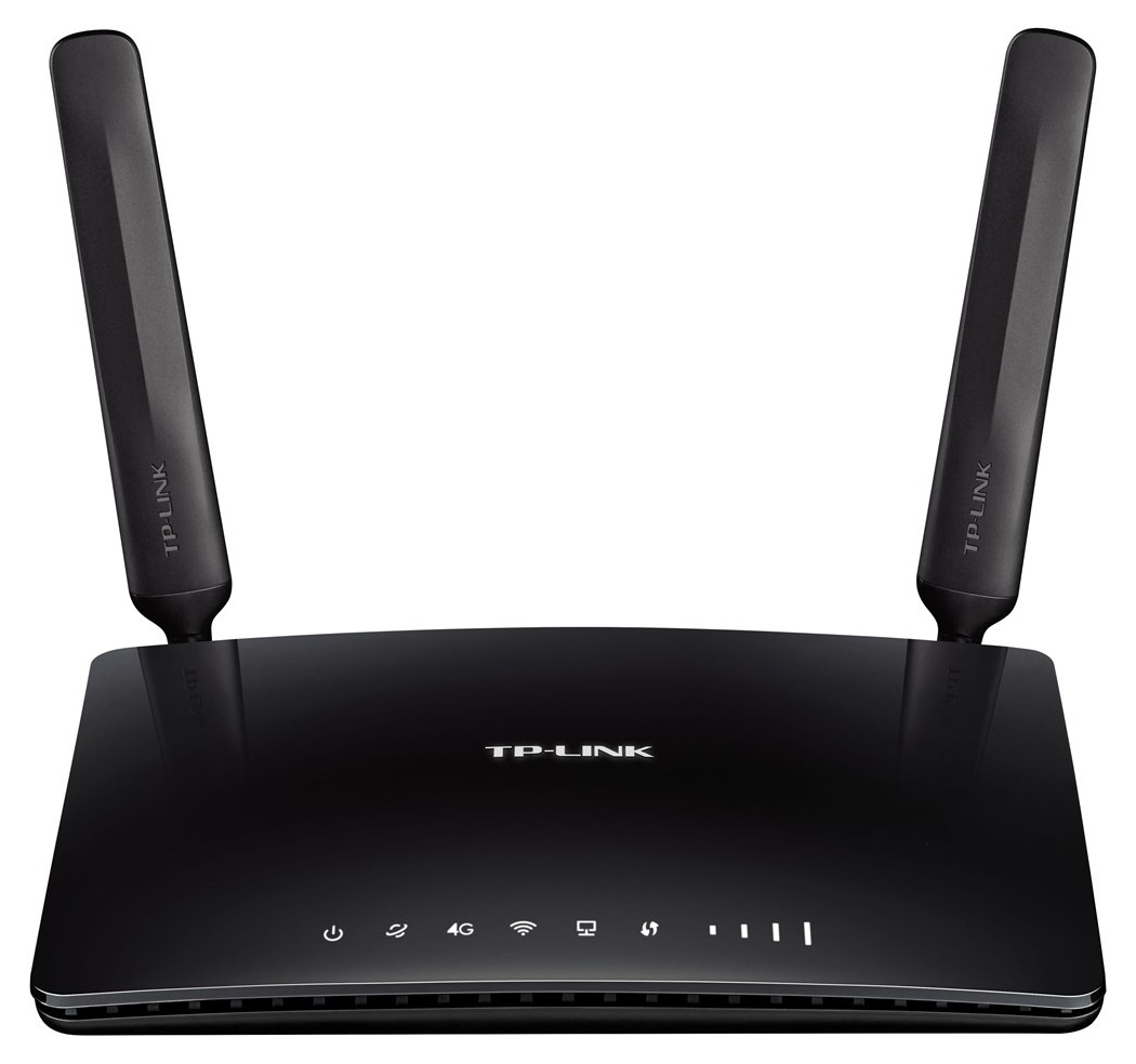 TP-Link TL-MR6400 Router Wireless 4G LTE con Wi-Fi N fino a 300 Mbps, Banda Singola (2.4 GHz), Fast Ethernet, 2 Antenne, Nero