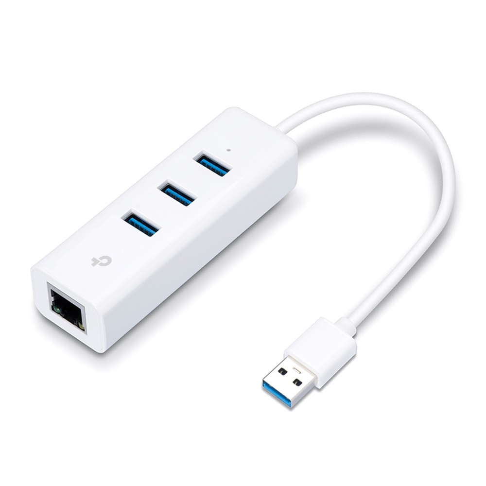 TP-Link UE330 Adattatore USB di Rete 2 in 1 con 3 Porte USB 3.0 e Gigabit Ethernet, Plug & Play, Design Compatto e Portatile