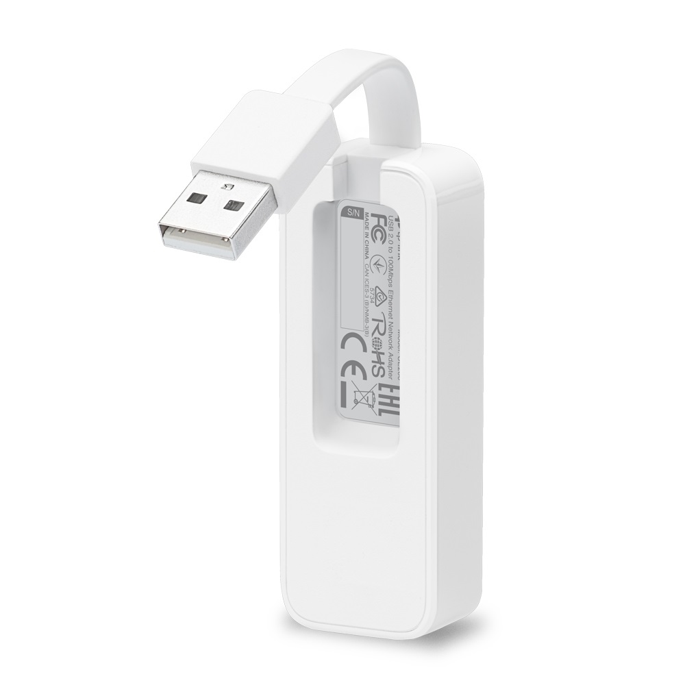 TP-Link UE200 Adattatore di rete USB 2.0 a Ethernet 10/100 Mbps, Design Compatto e Portatile, Blu e Bianco