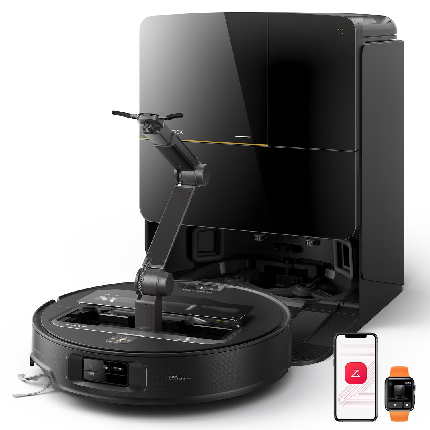 Roborock Saros Z70 - Aspirapolvere Robot Ultra Sottile con 22000 Pa di Aspirazione e Autonomia di 180 Minuti