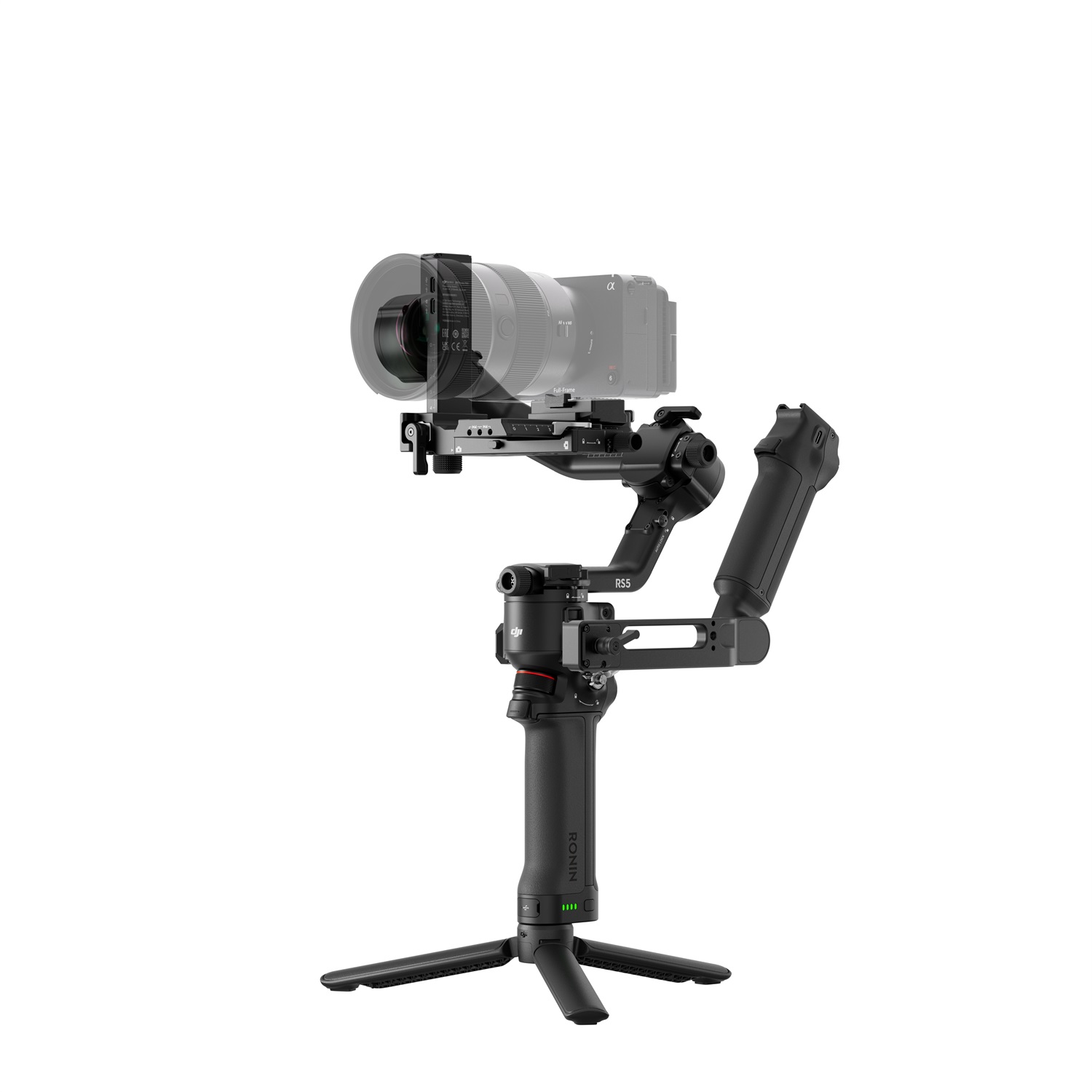 DJI RS 5 Combo - Stabilizzatore per fotocamera con tracciamento intelligente, impugnatura elettronica e capacità di carico di 3 kg
