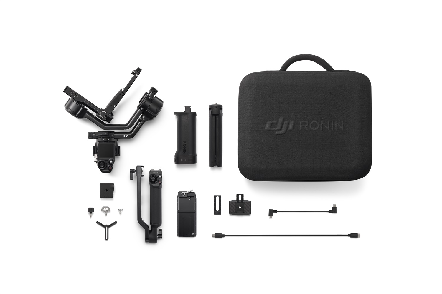 DJI RS 5 Combo - Stabilizzatore per fotocamera con tracciamento intelligente, impugnatura elettronica e capacità di carico di 3 kg