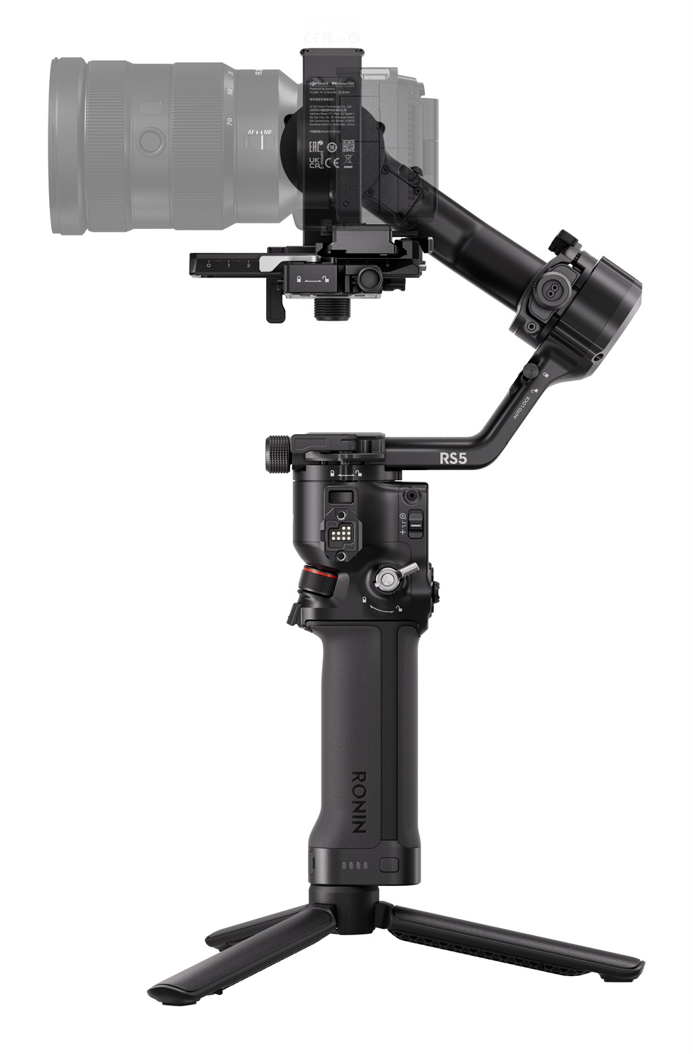 DJI RS 5 Stabilizzatore per Fotocamera - Compatibile con Canon, Sony, Panasonic, Nikon e Fujifilm, Manopole di Regolazione Fine e Blocco Automatico degli Assi