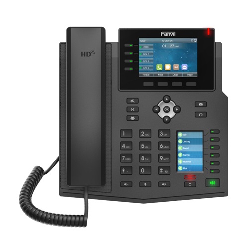 Fanvil FAN-X5Uv2 Telefono IP Gigabit Nero con 16 Linee e Rubrica da 2000 Voci