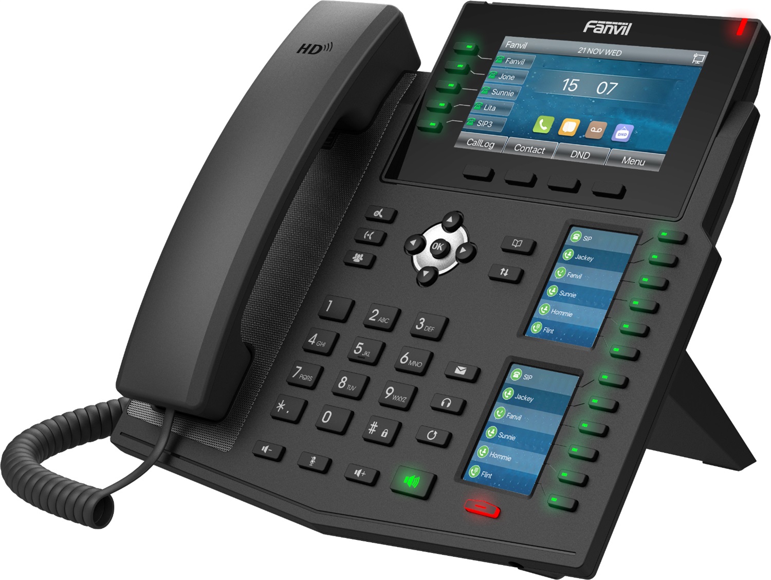 Fanvil X6U V2 Telefono IP Nero 20 Linee LCD Wi-Fi Gigabit PoE