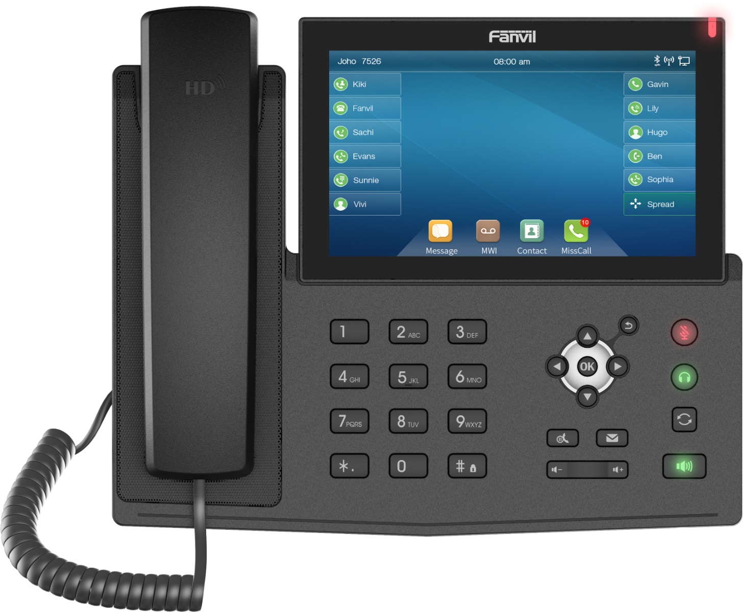 Fanvil X7 V2 Telefono IP Gigabit Nero con 20 Linee e LED