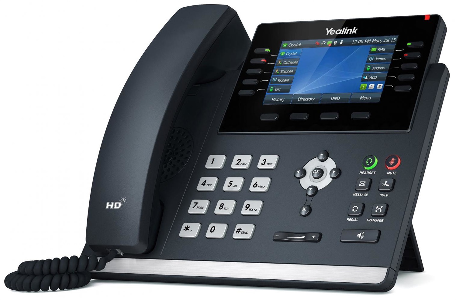 Yealink SIP-T46U Telefono IP Grigio con Display LCD a Colori 4,3