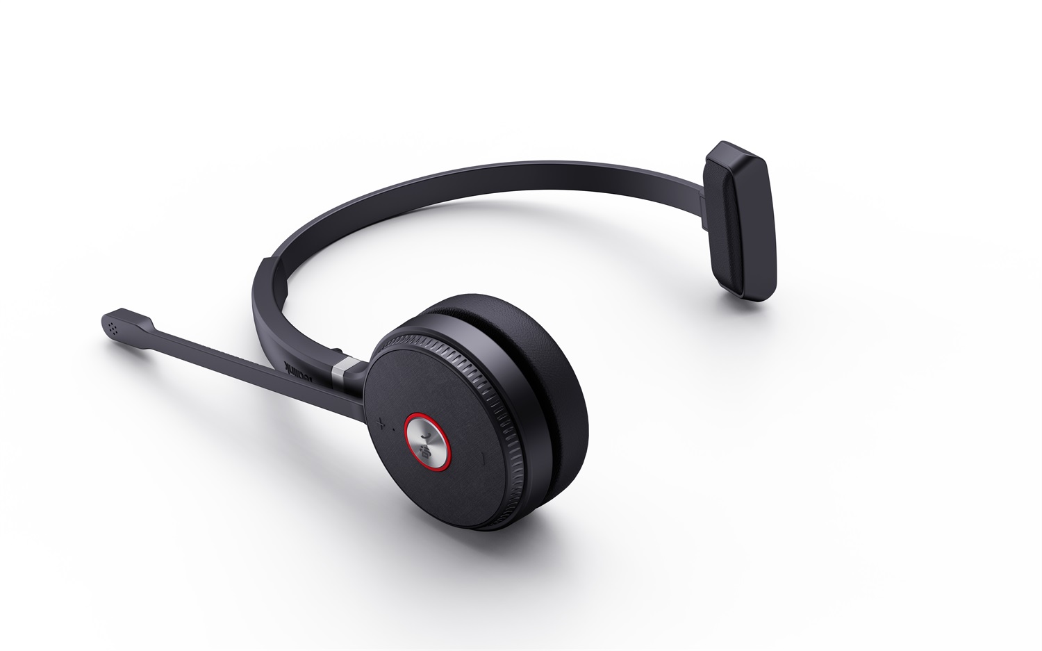 Yealink WH62 Mono Teams Auricolare Wireless a Padiglione per Ufficio con Microfono e Base di Ricarica Micro-USB, Nero