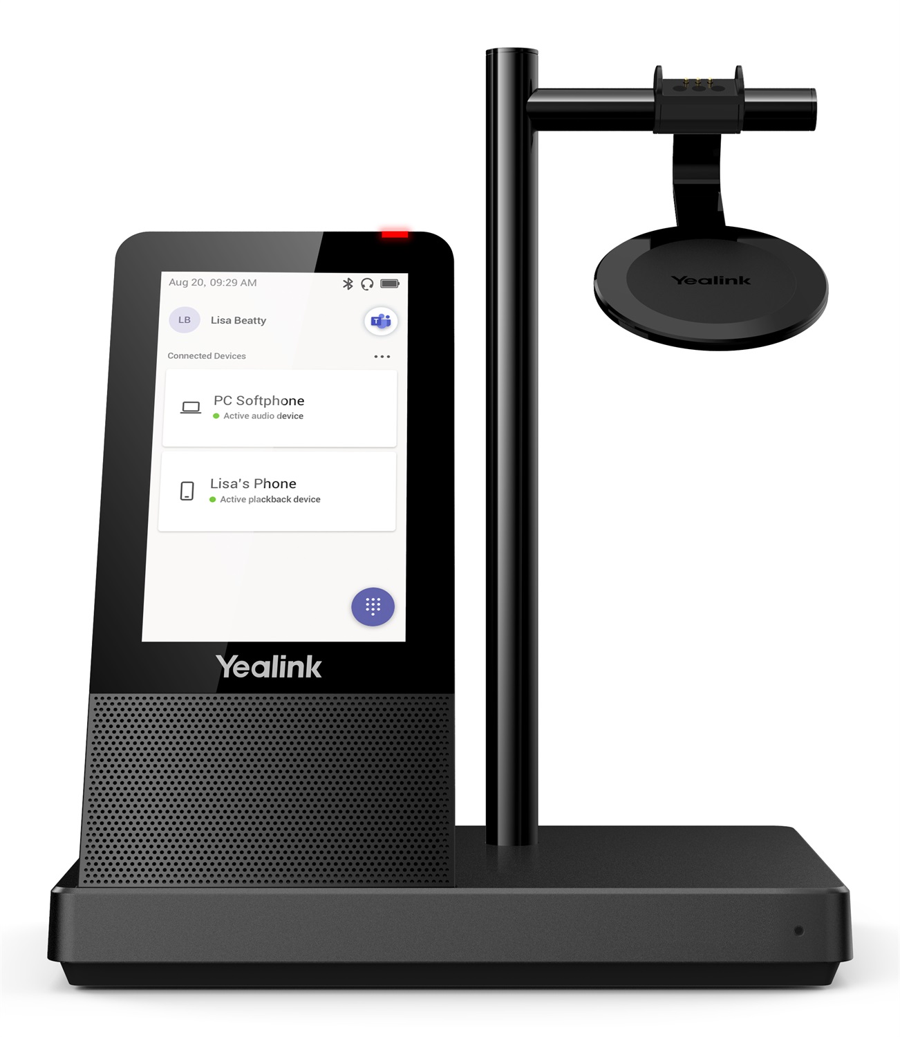 Yealink WH66 Dual Teams - Sistema di audioconferenza personale Wireless con Bluetooth e USB, Nero, Certificato Microsoft Teams