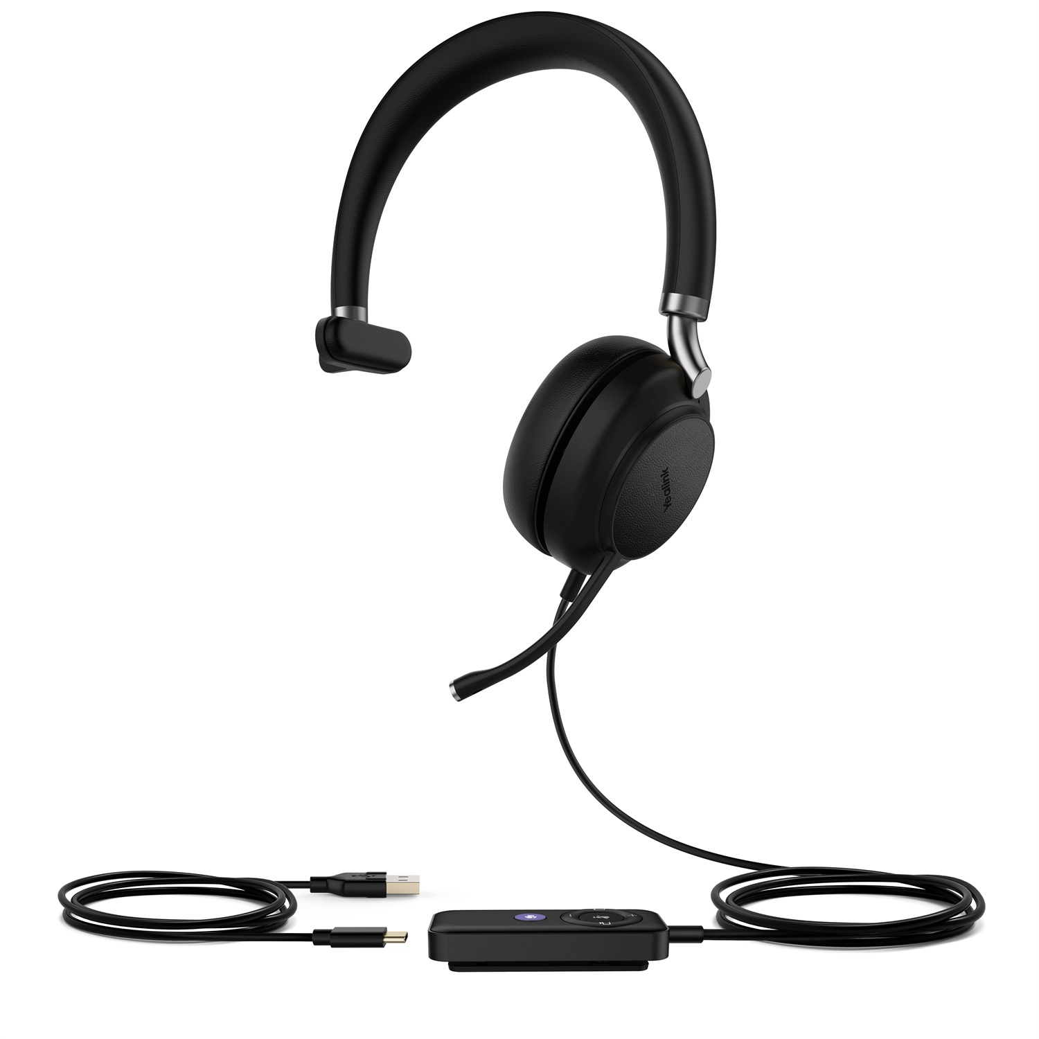 Yealink UH38 Mono - Cuffie USB-A cablate con Bluetooth, compatibili con Microsoft Teams e cancellazione del rumore