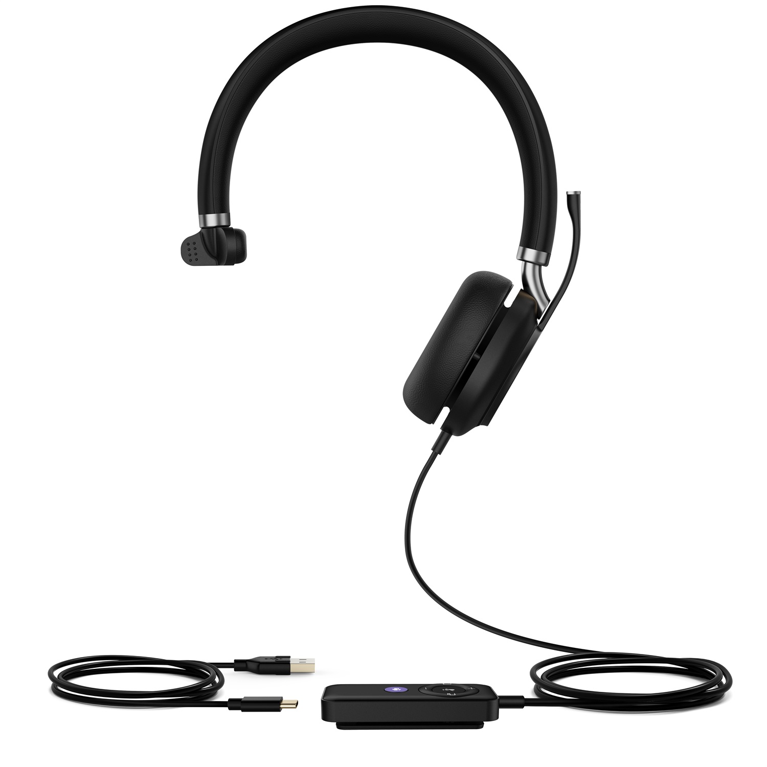 Yealink UH38 Mono - Cuffie USB-A cablate con Bluetooth, compatibili con Microsoft Teams e cancellazione del rumore