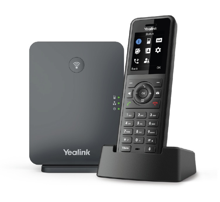 Yealink W77P Telefono IP Nero Cornetta Wireless con Raggio d'Azione 50m Interno e 300m Esterno, Capacità Rubrica 1000 Voci, Resistente IP54