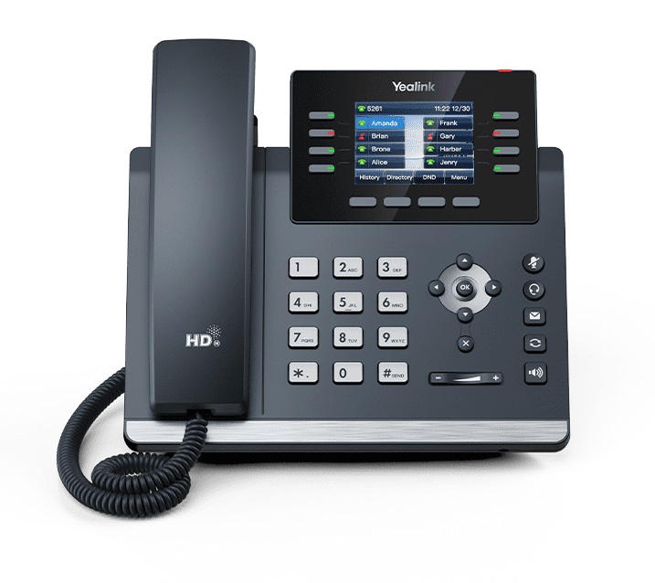 Yealink SIP-T44U Telefono IP Grigio con 8 Linee VoIP, Display LCD 2.8