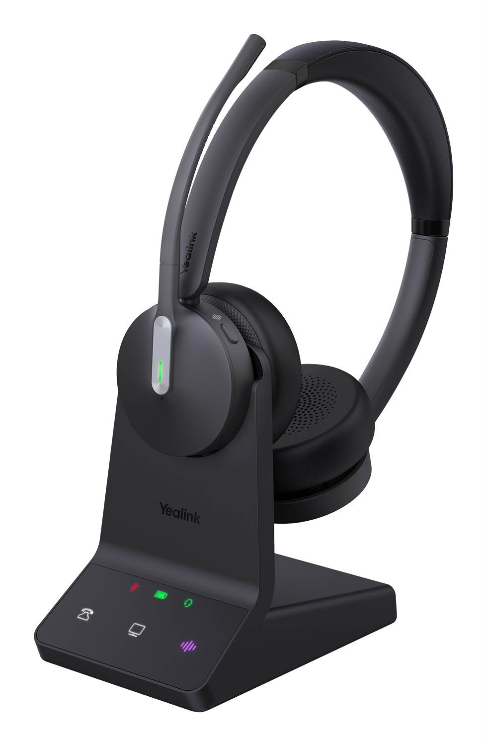 Yealink WH64 Dual UC Auricolare Wireless DECT e Bluetooth 5.2 con Stazione di Ricarica - Nero