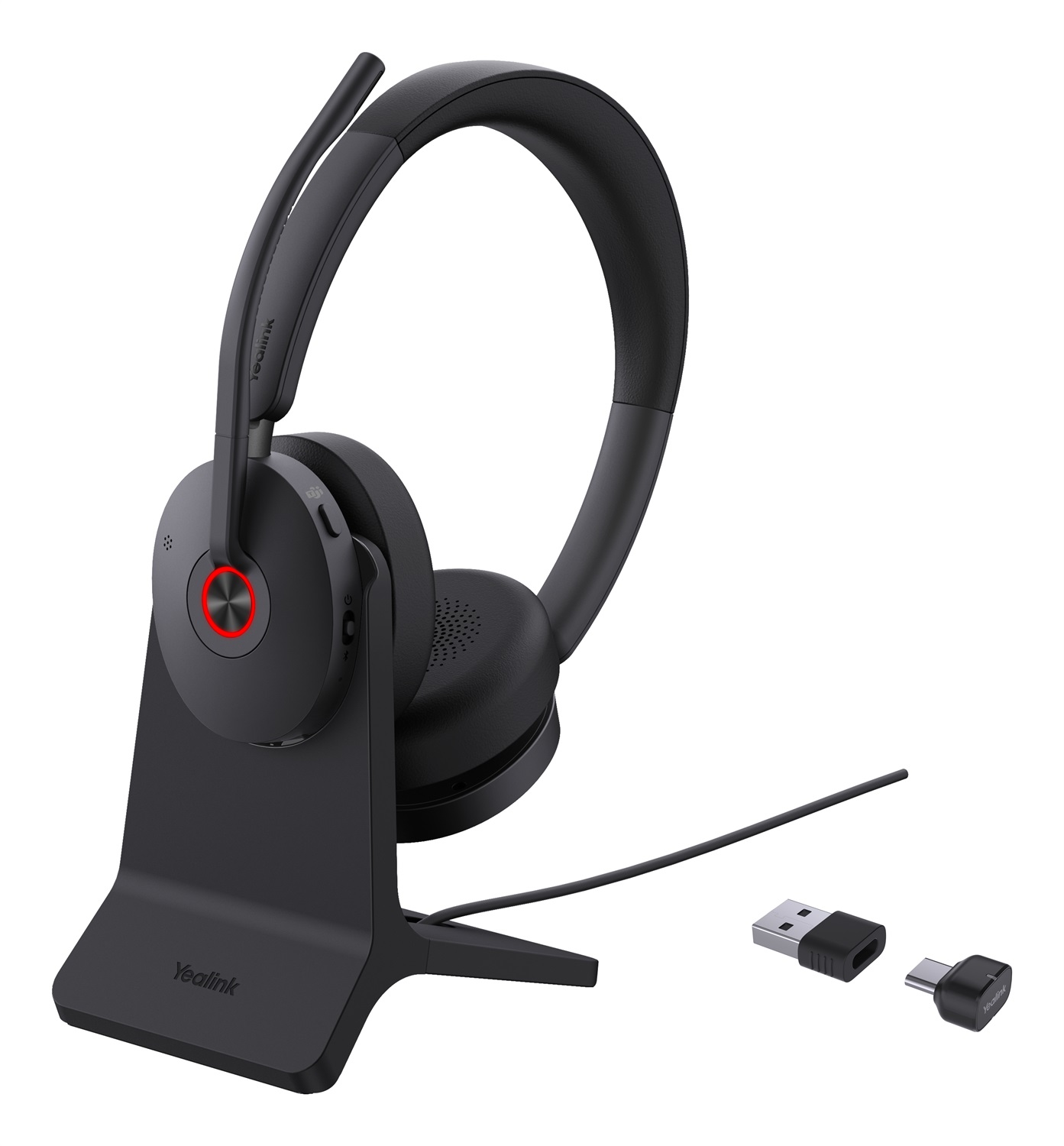 Yealink BH74 Auricolare Wireless A Padiglione con Stand Teams USB-C/A - Comfort, Riduzione Rumore ANC, Durata Batteria Ultra Lunga, Nero