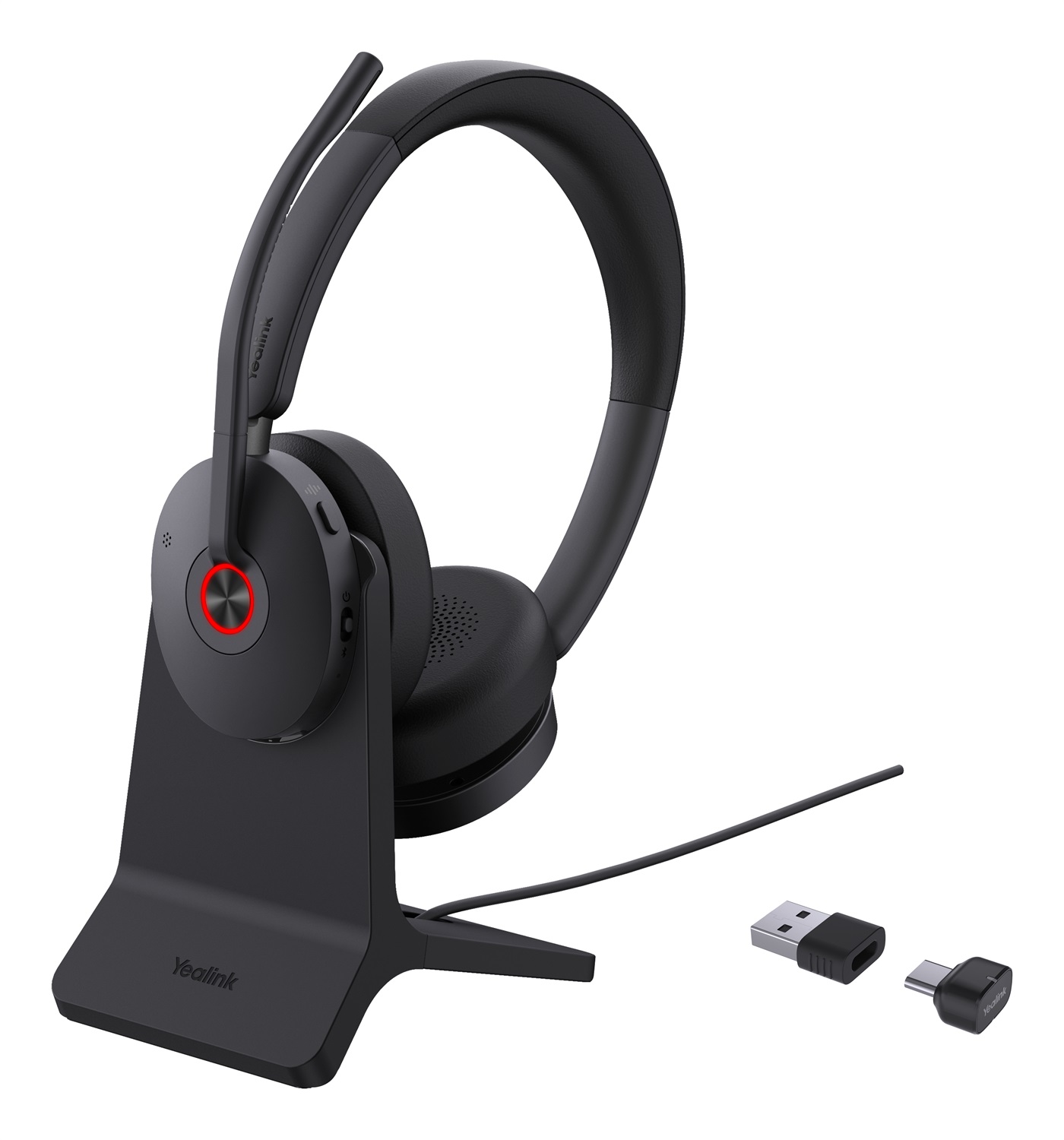 Yealink BH74 Auricolare Wireless A Padiglione per Ufficio con Stand UC USB-C/A e Bluetooth - Nero