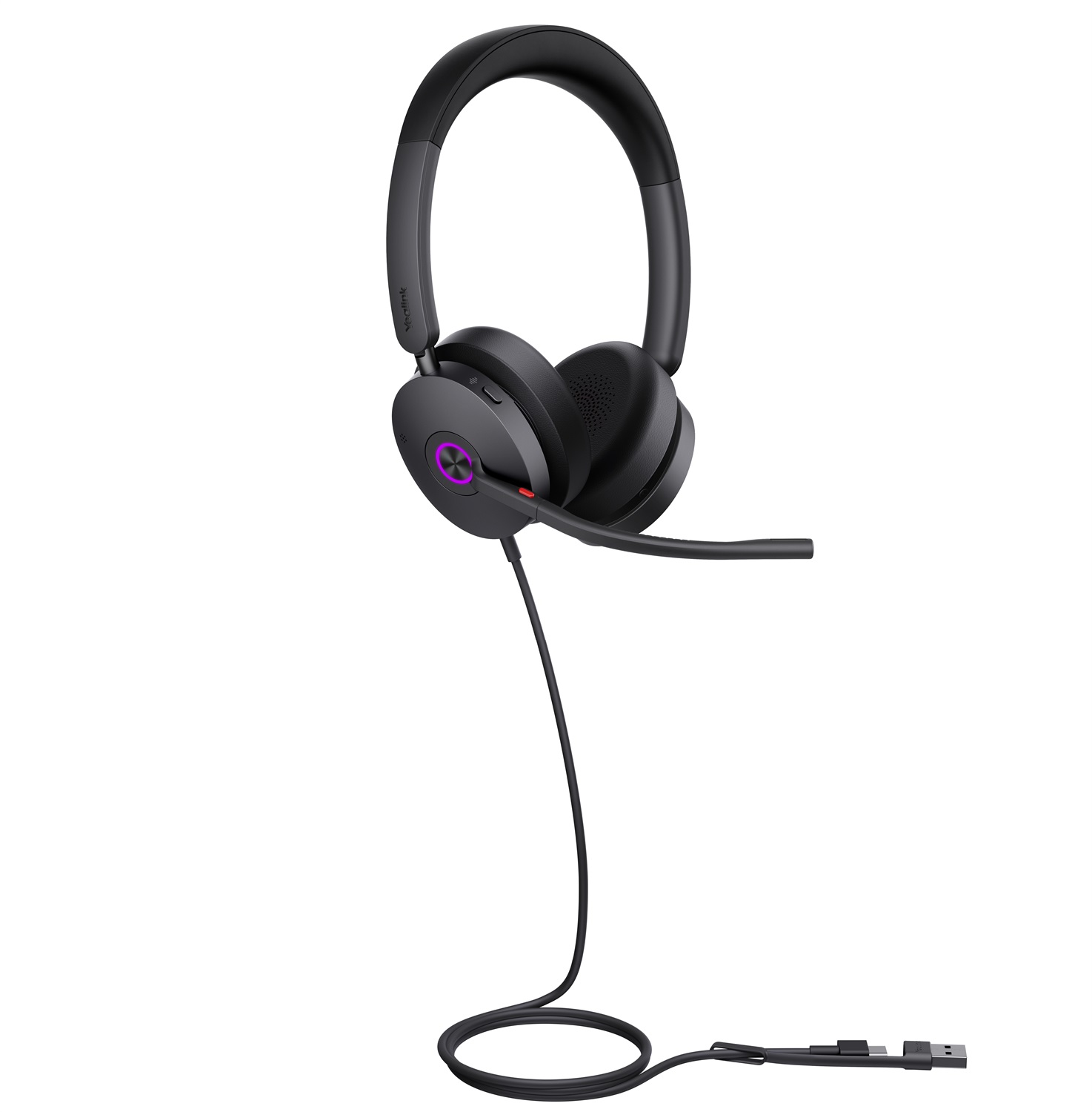 Yealink UH48 - Cuffie Stereo Cablate con Cancellazione del Rumore, Comfort Tutto il Giorno e Connessione USB-C/A