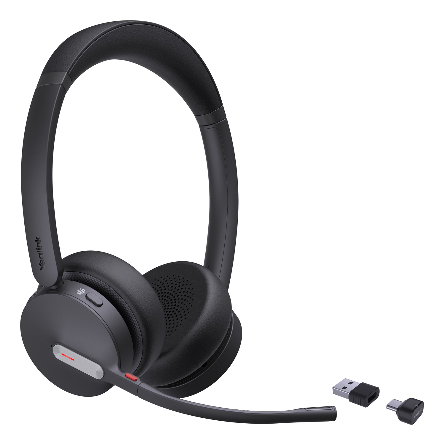 Yealink BH70 Dual Teams Auricolare Wireless Bluetooth 5.2 con USB Type-C / USB Type-A, Cancellazione del Rumore, Comfort per Ufficio, Nero