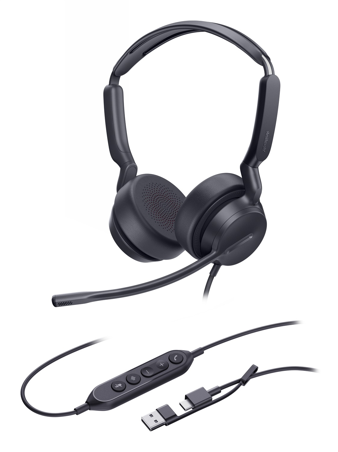 Yealink UH42 - Cuffie Professionali con Doppio Cavo USB-C/A, Audio di Alta Qualità e Comfort Eccezionale