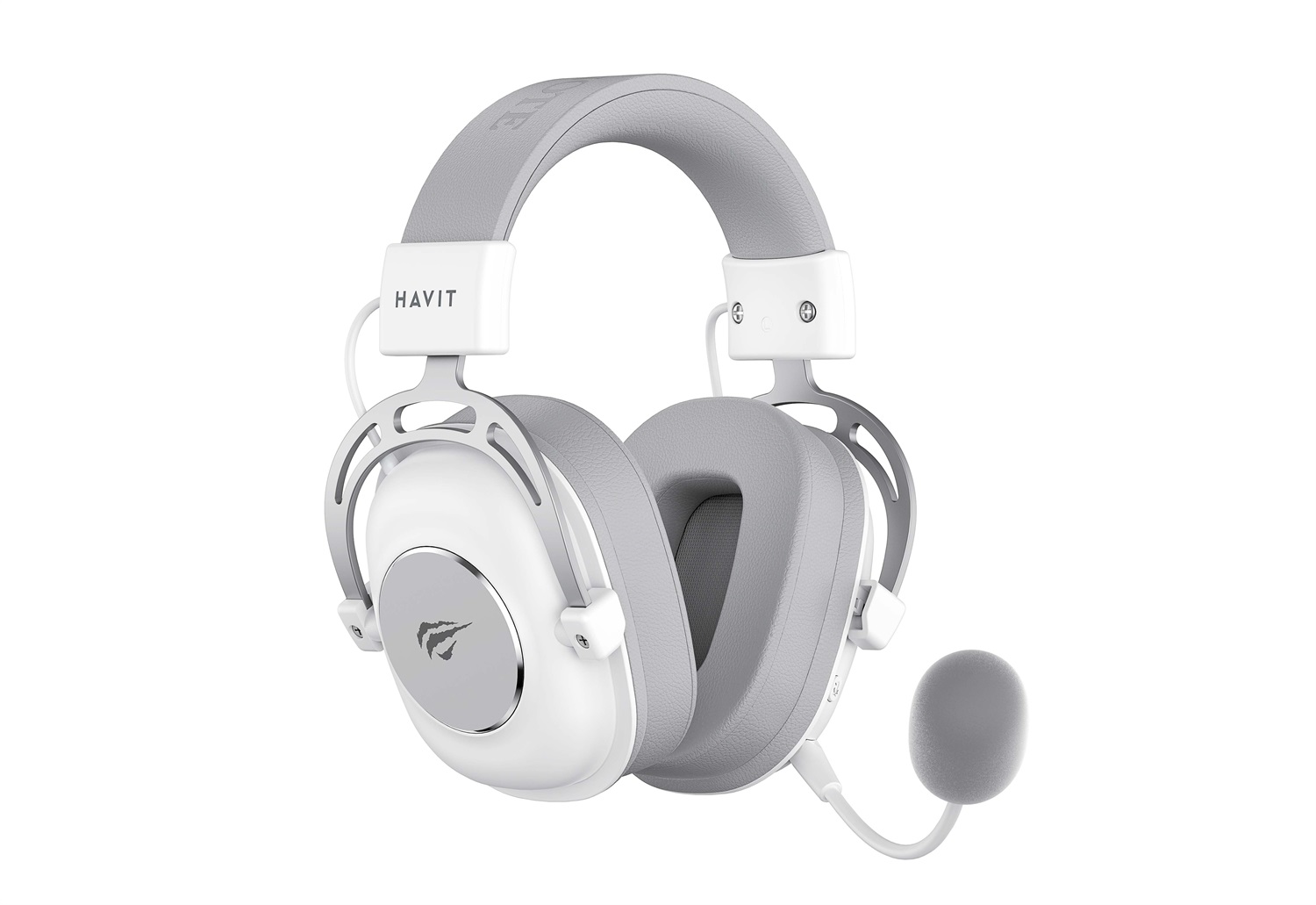 Havit H2002YG - Cuffie da Gaming Wireless 2.4G Bianche e Grigie con Comfort e Qualità del Suono Eccellente