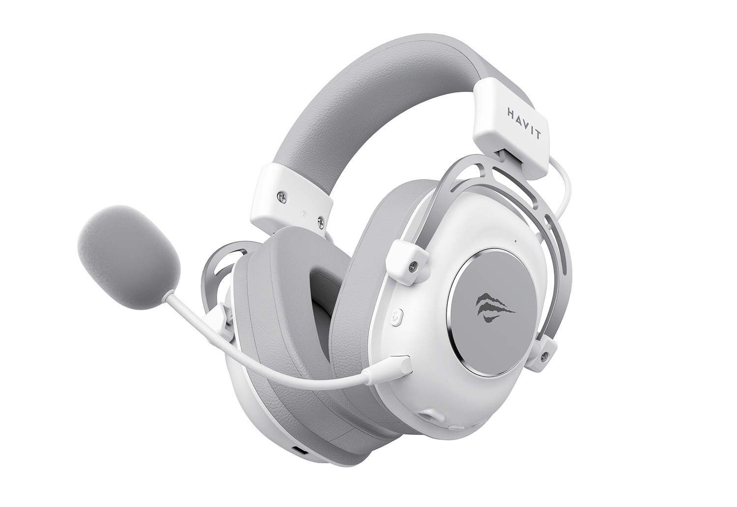 Havit H2002YG - Cuffie da Gaming Wireless 2.4G Bianche e Grigie con Comfort e Qualità del Suono Eccellente