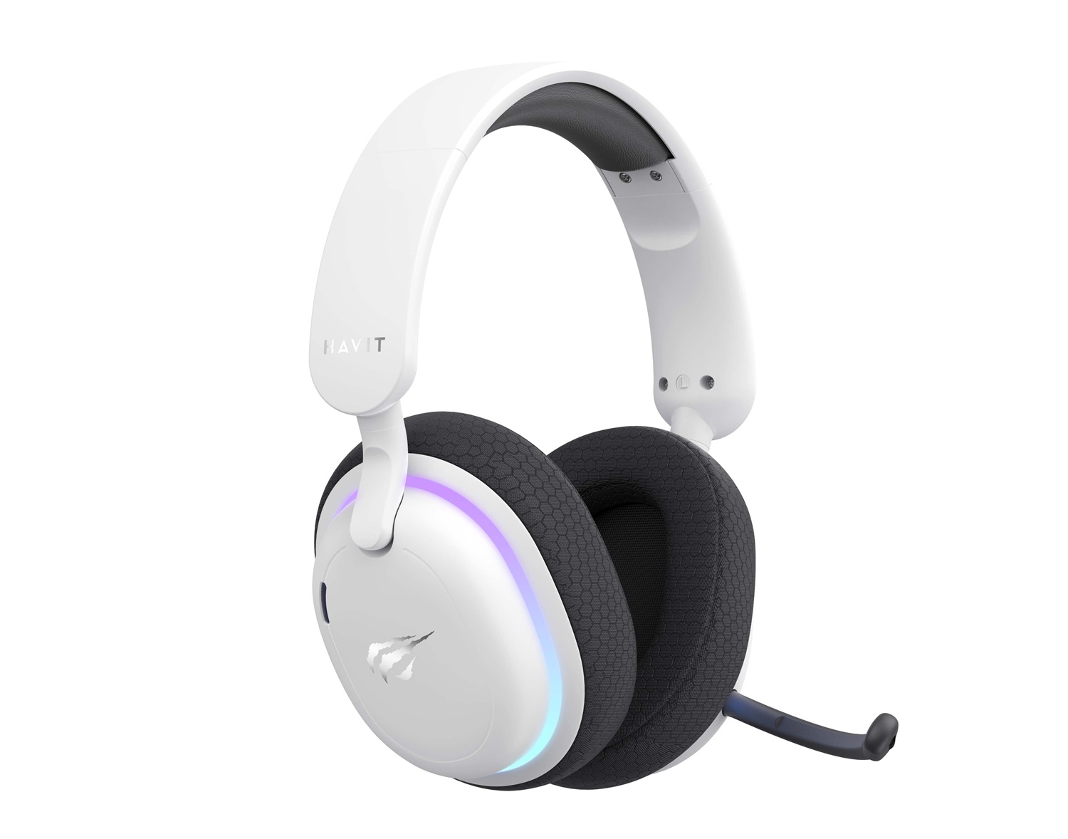 Havit Fuxi-H7 Cuffie Gaming Bluetooth e Cavo, 20-20000 Hz, 247 g, Nero e Bianco