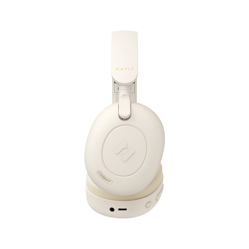 HAVIT Cuffie H655BT Wireless Bluetooth Beige con Microfono per Chiamate e Musica