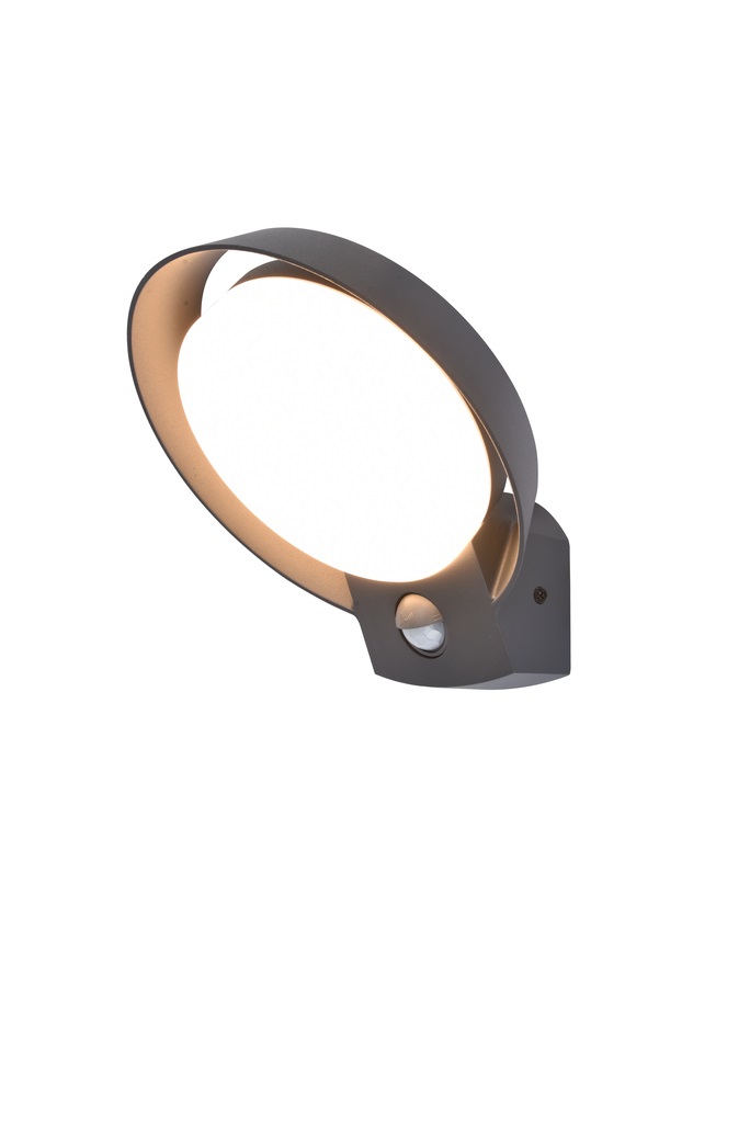 Lutec Polo - Lampada a Parete LED con Sensore di Movimento, Grigio Scuro, IP54
