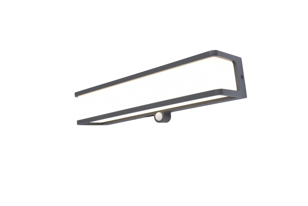 LUTEC DOBLO Applique Solare LED Rettangolare in Alluminio con Rilevatore di Movimento e Pannello Monocristallino
