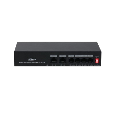 Dahua Technology PFS3006-4ET-36 Switch di Rete Unmanaged PoE a 6 Porte (4 PoE 2 Uplink) Fast Ethernet 10/100Mbps