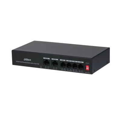 Dahua Technology PFS3006-4ET-36 Switch di Rete Unmanaged PoE a 6 Porte (4 PoE 2 Uplink) Fast Ethernet 10/100Mbps