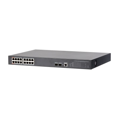 Dahua Technology DH-PFS4218-16GT-240 Switch di Rete Gestito Gigabit Ethernet (10/100/1000) con Supporto Power over Ethernet (PoE) Nero - Montaggio Rack