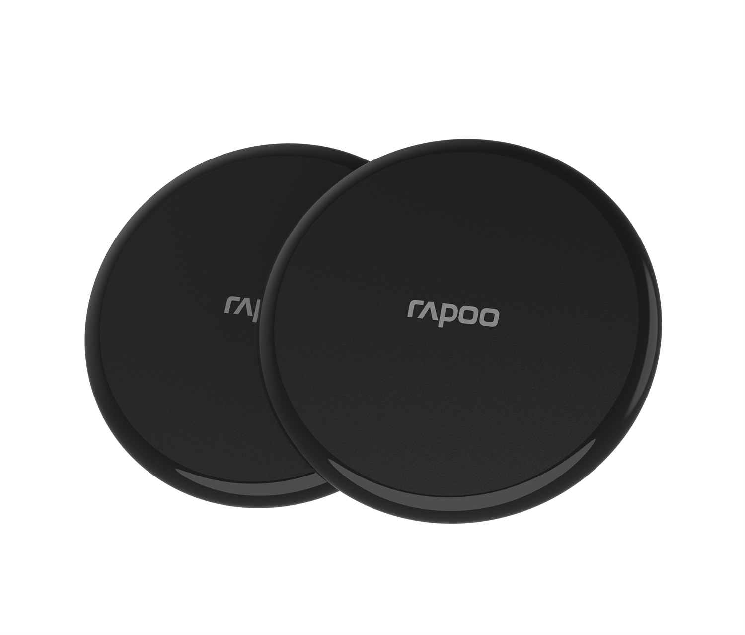 Rapoo XC105 Caricatore Wireless Qi - Set di 2, Nero, Compatibile con Smartphone iOS e Android