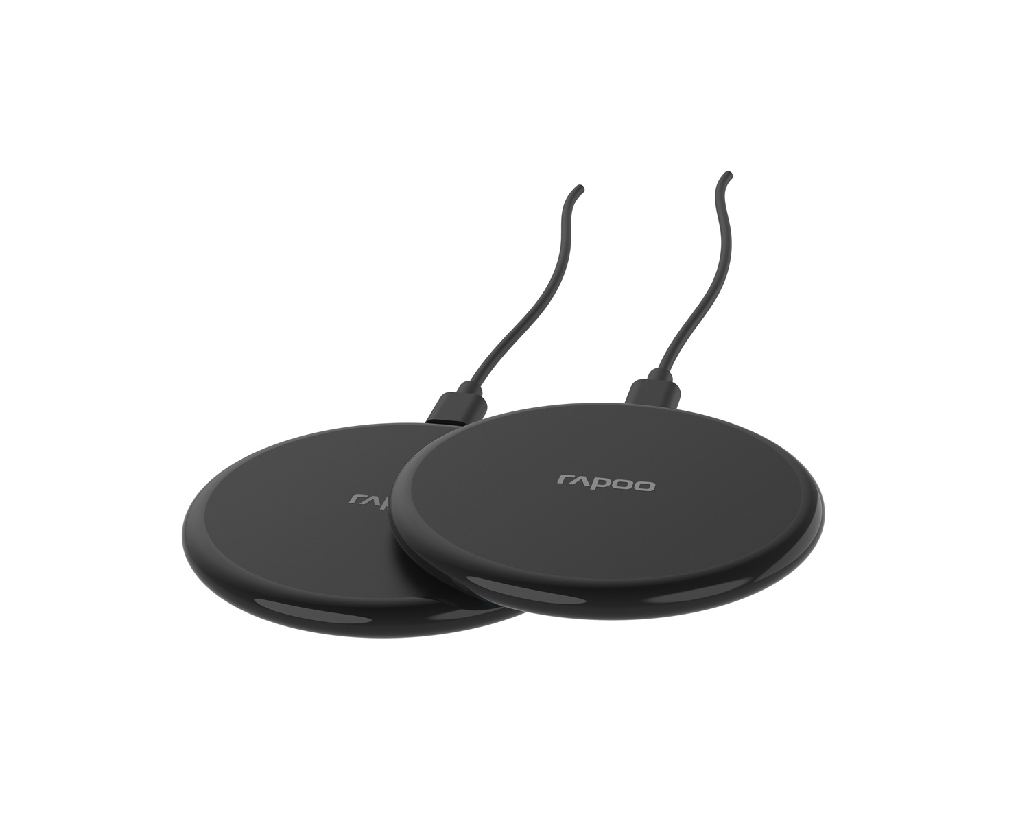 Rapoo XC105 Caricatore Wireless Qi - Set di 2, Nero, Compatibile con Smartphone iOS e Android