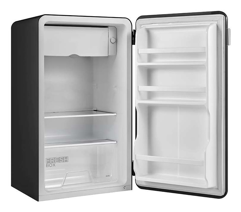 Midea MDRD142SLE30 - Frigorifero minibar da tavolo 93 litri, design retrò, Classe E, Libera installazione, Nero