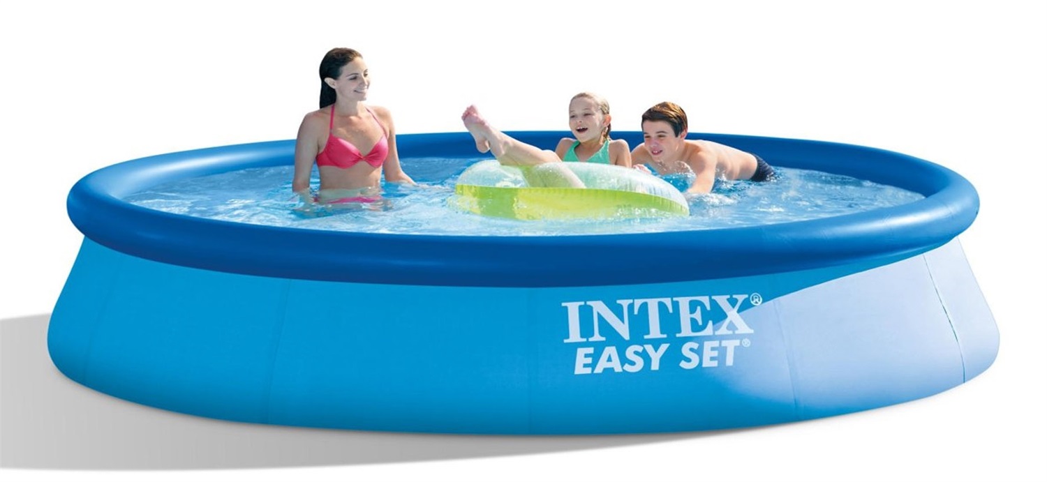 Intex 28143NP Piscina Fuori Terra Easy Set Rotonda 396x84 cm, Capacità 7290 L, PVC Azzurro